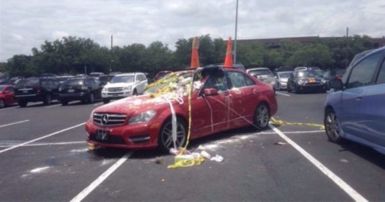 Voiture garée occupant deux places