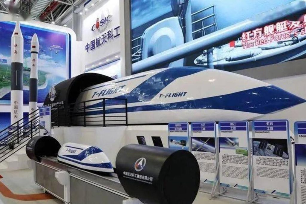 Maquette hyperloop en Chine.