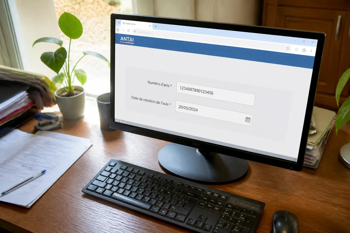 Ordinateur montrant comment savoir si on a une amende sur le site ANTAI