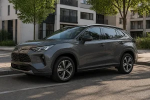 SUV gris stationné en ville par tousenbagnole.fr sur hybrides modernes et élégants